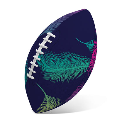 Colorful Feather Pattern Print Rugby Ball