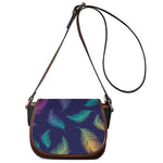 Colorful Feather Pattern Print Saddle Bag