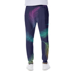 Colorful Feather Pattern Print Scuba Joggers