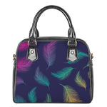 Colorful Feather Pattern Print Shoulder Handbag