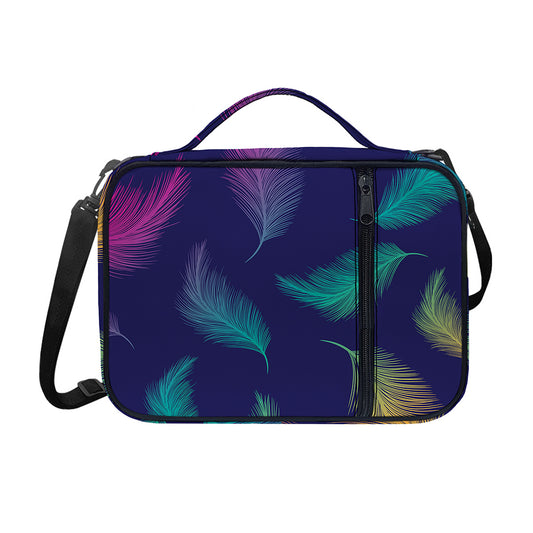 Colorful Feather Pattern Print Shoulder Strap Bible Bag