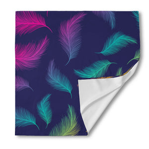 Colorful Feather Pattern Print Silk Bandana