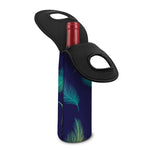 Colorful Feather Pattern Print Single Neoprene Wine Tote