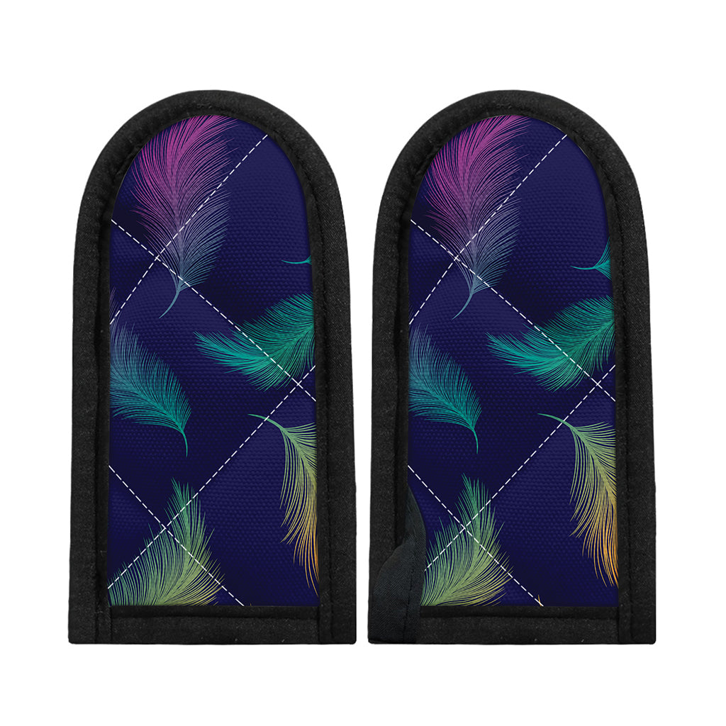 Colorful Feather Pattern Print Skillet Handle Cover