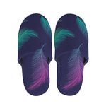 Colorful Feather Pattern Print Slippers