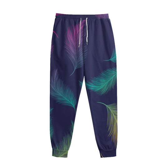 Colorful Feather Pattern Print Sweatpants