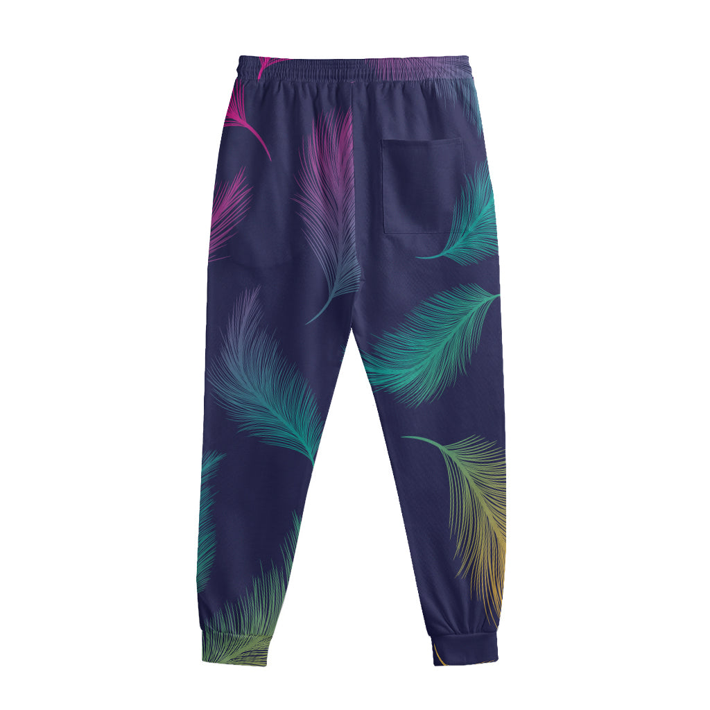 Colorful Feather Pattern Print Sweatpants