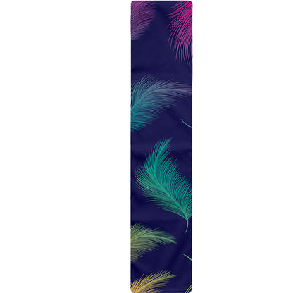 Colorful Feather Pattern Print Table Runner