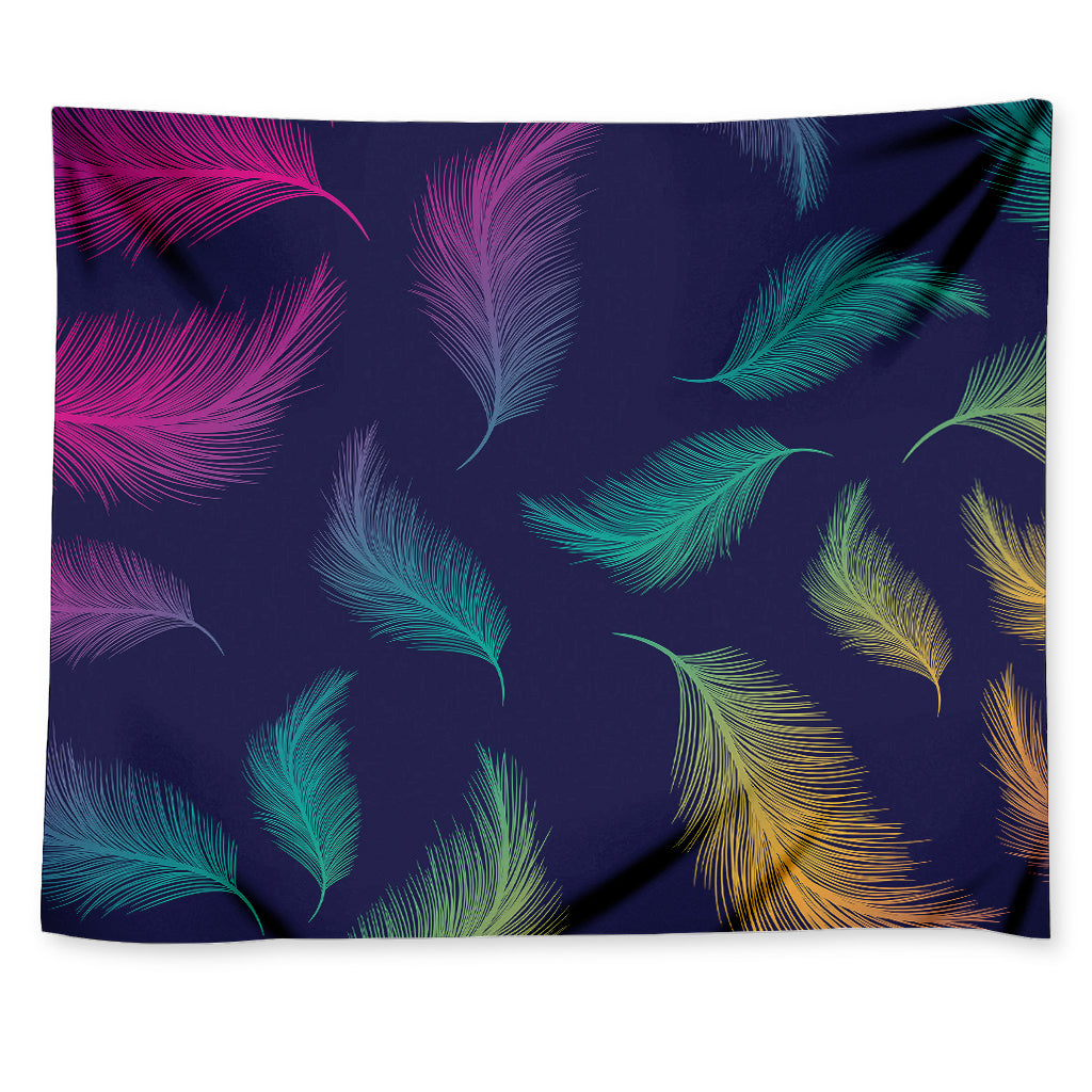 Colorful Feather Pattern Print Tapestry