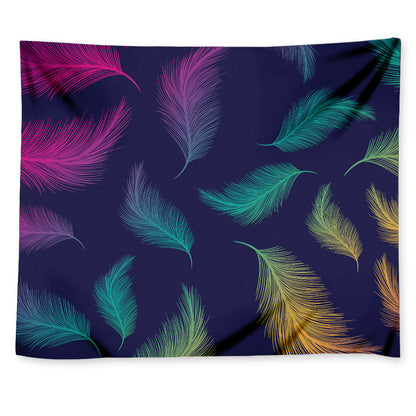 Colorful Feather Pattern Print Tapestry