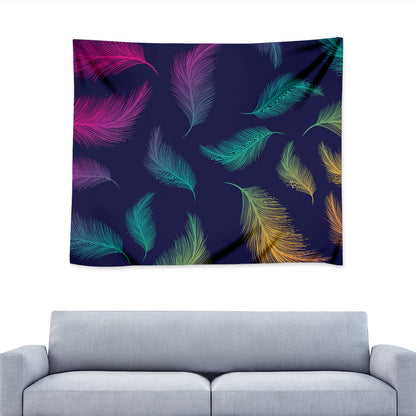 Colorful Feather Pattern Print Tapestry