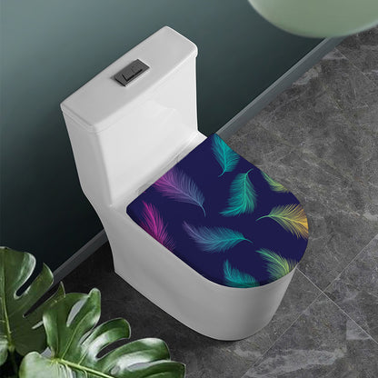 Colorful Feather Pattern Print Toilet Lid Cover