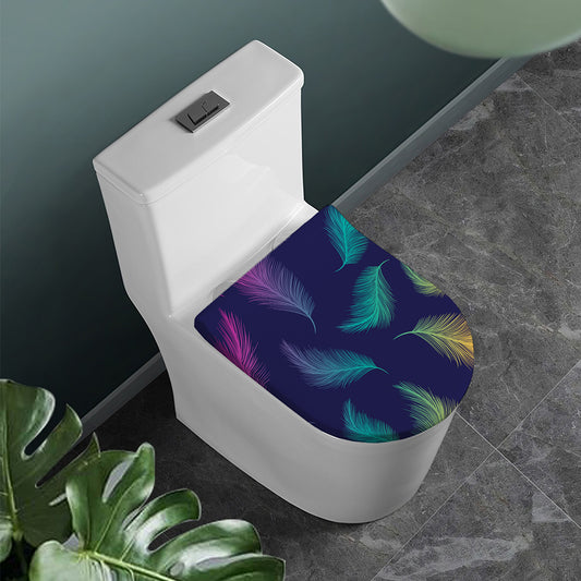 Colorful Feather Pattern Print Toilet Lid Cover