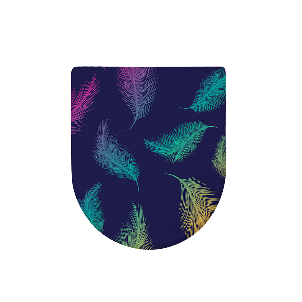 Colorful Feather Pattern Print Toilet Lid Cover