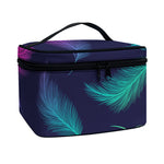 Colorful Feather Pattern Print Travel Makeup Bag