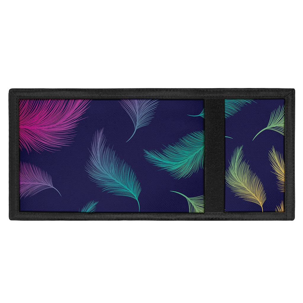 Colorful Feather Pattern Print Trifold Wallet
