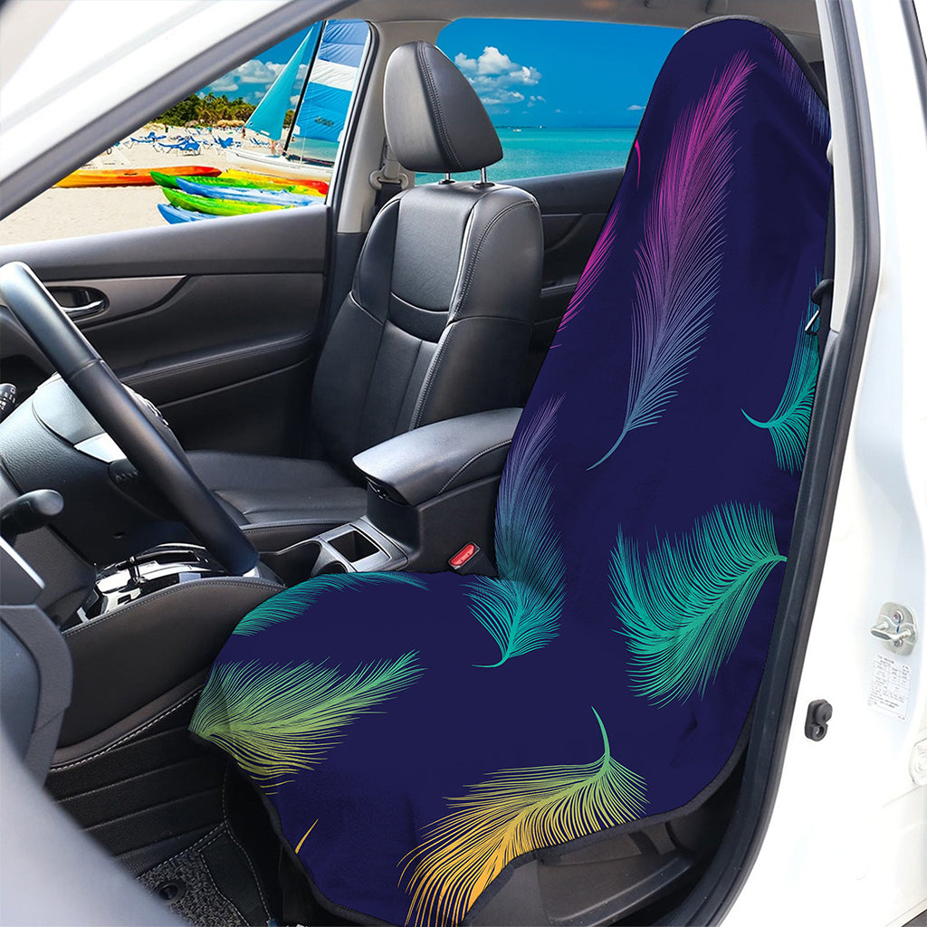Colorful Feather Pattern Print Waterproof Car Seat Cover