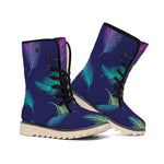 Colorful Feather Pattern Print Winter Boots
