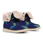 Colorful Feather Pattern Print Winter Boots