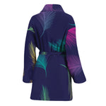 Colorful Feather Pattern Print Women's Bathrobe