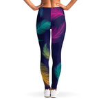 Colorful Feather Pattern Print Women's Leggings