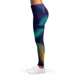 Colorful Feather Pattern Print Women's Leggings