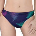 Colorful Feather Pattern Print Women's Thong