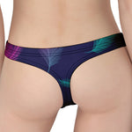 Colorful Feather Pattern Print Women's Thong