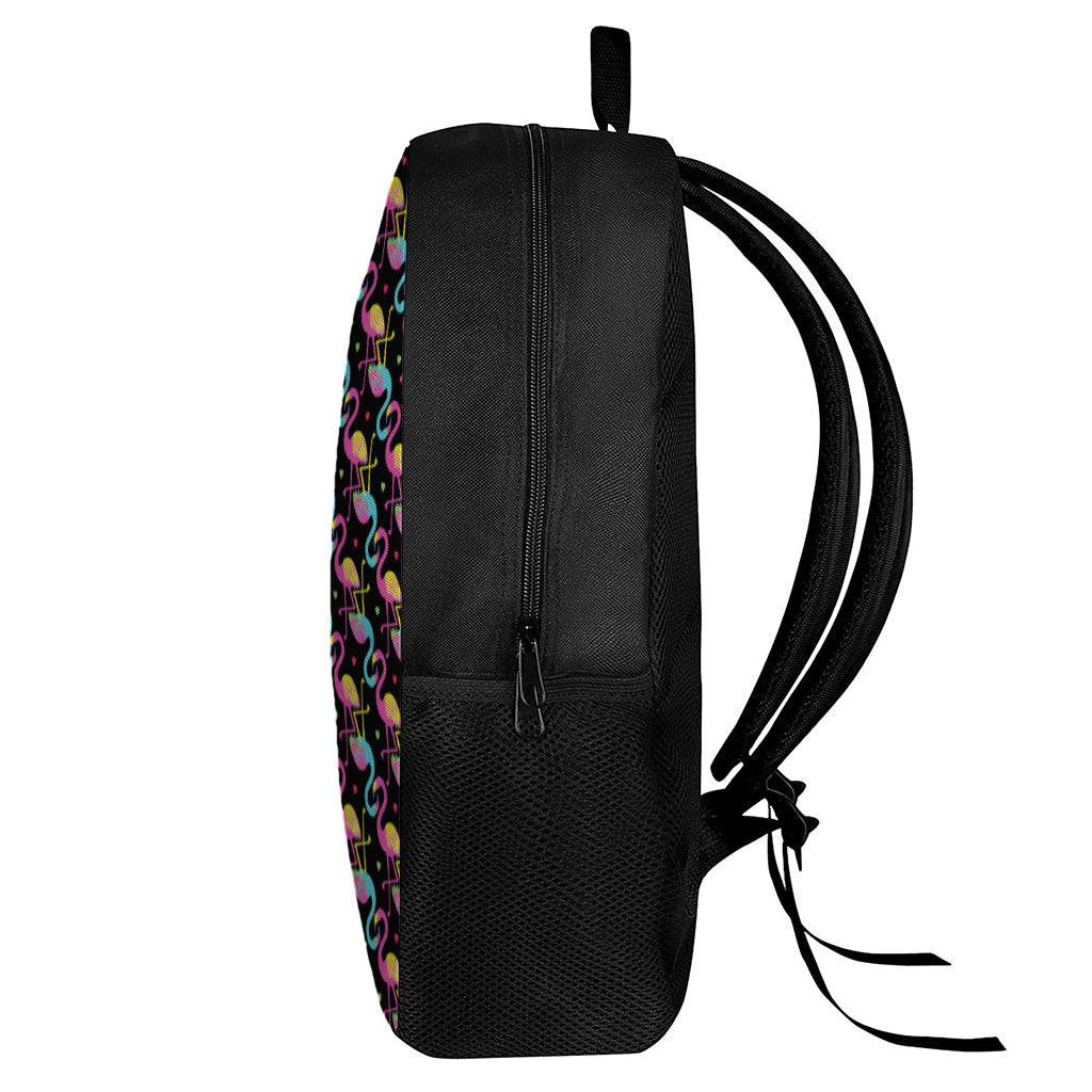 Colorful Flamingo Pattern Print 17 Inch Backpack