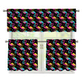 Colorful Flamingo Pattern Print 3 Piece Kitchen Curtains