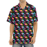 Colorful Flamingo Pattern Print Aloha Shirt