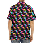 Colorful Flamingo Pattern Print Aloha Shirt