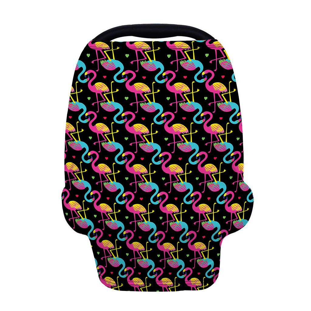 Colorful Flamingo Pattern Print Baby Seat Cover