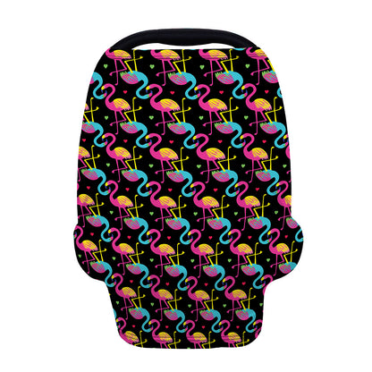 Colorful Flamingo Pattern Print Baby Seat Cover
