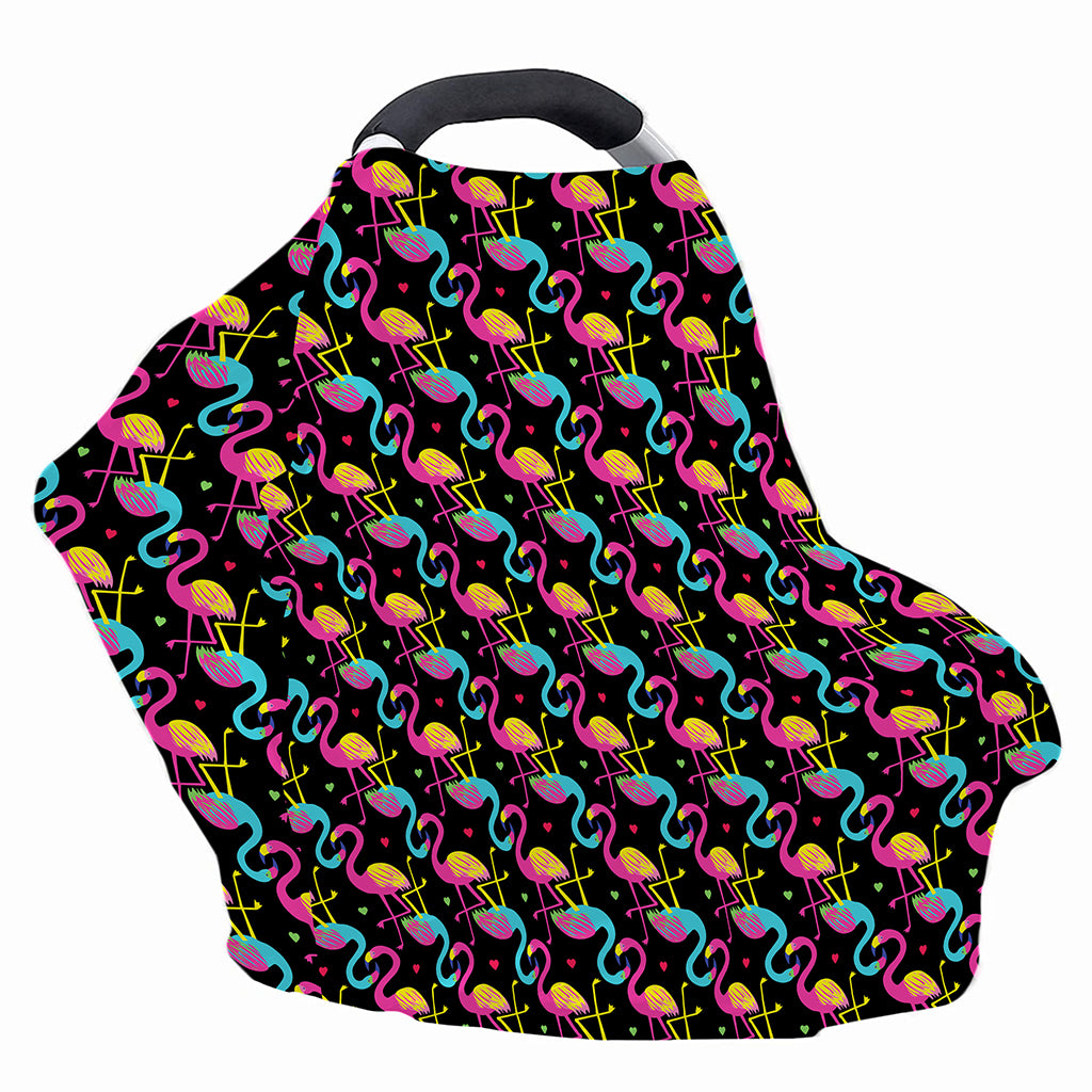 Colorful Flamingo Pattern Print Baby Seat Cover