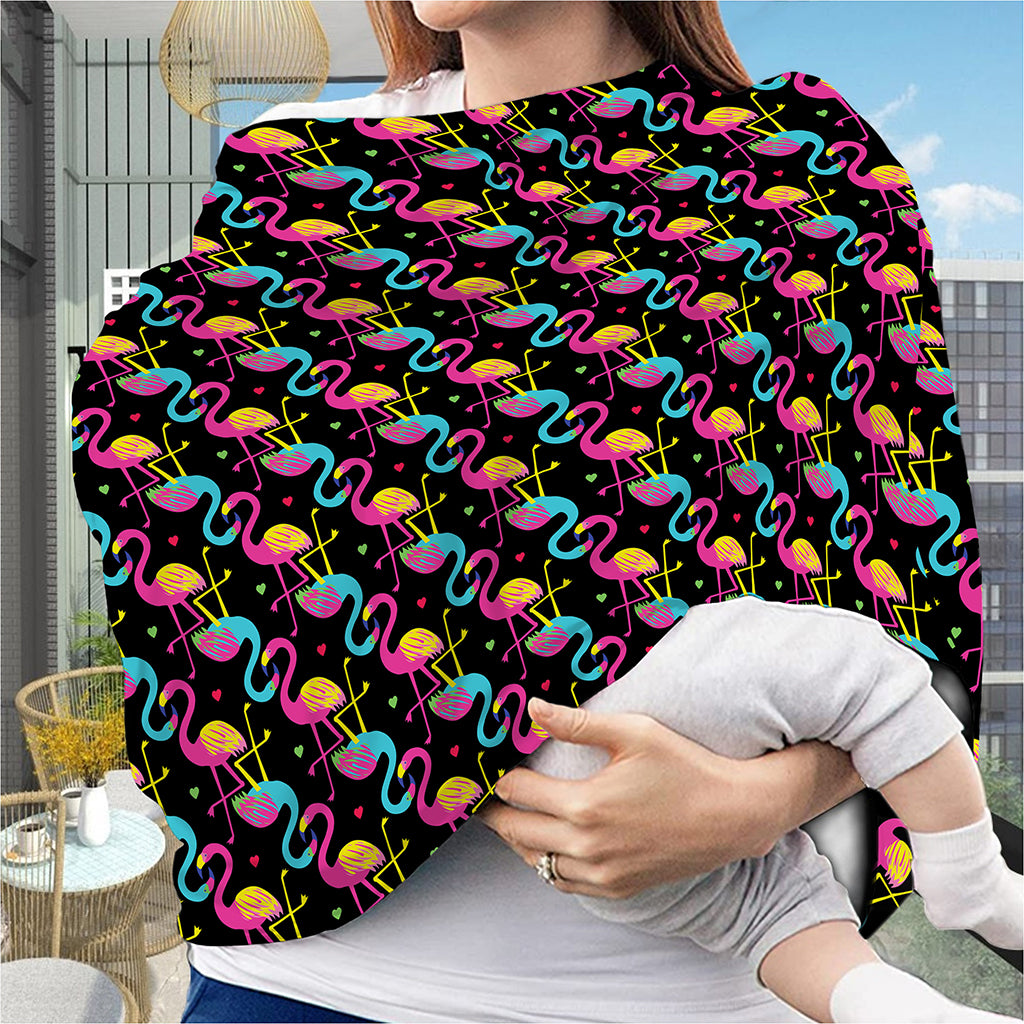 Colorful Flamingo Pattern Print Baby Seat Cover