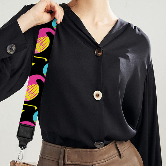 Colorful Flamingo Pattern Print Bag Strap