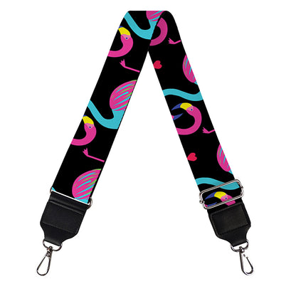 Colorful Flamingo Pattern Print Bag Strap