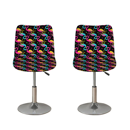 Colorful Flamingo Pattern Print Bar Stool Covers