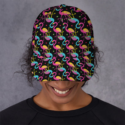 Colorful Flamingo Pattern Print Baseball Cap