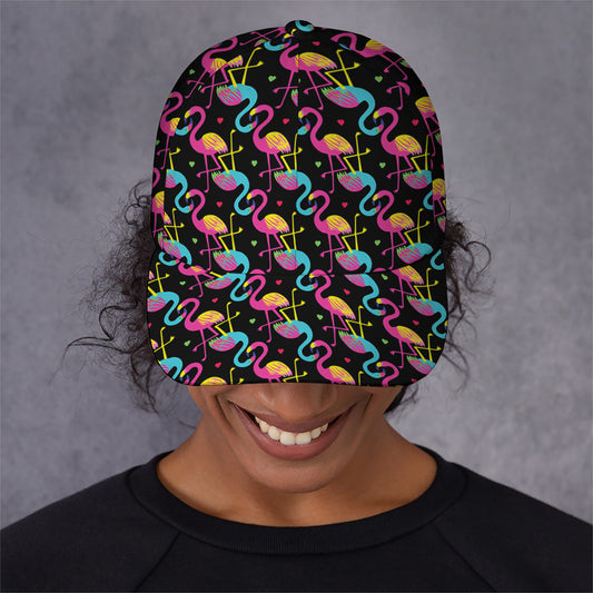 Colorful Flamingo Pattern Print Baseball Cap