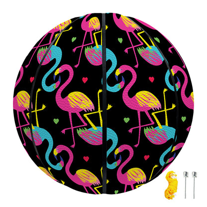 Colorful Flamingo Pattern Print Basketball