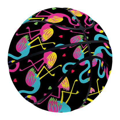 Colorful Flamingo Pattern Print Basketball