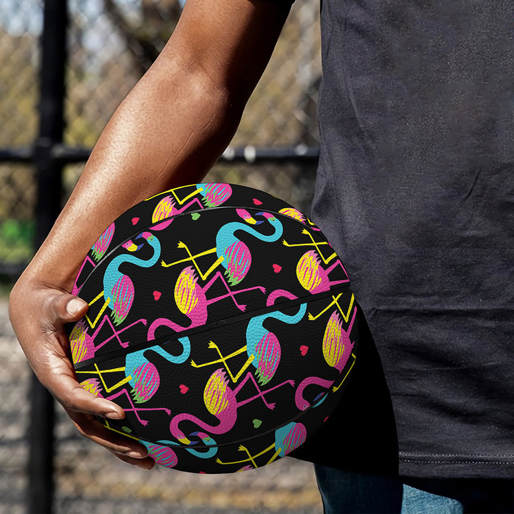 Colorful Flamingo Pattern Print Basketball
