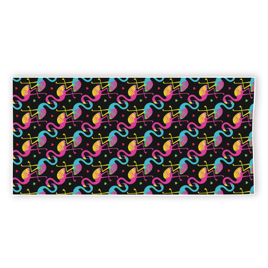 Colorful Flamingo Pattern Print Beach Towel