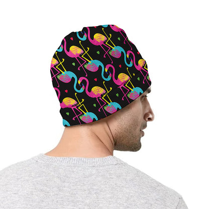 Colorful Flamingo Pattern Print Beanie