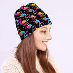 Colorful Flamingo Pattern Print Beanie