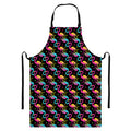 Colorful Flamingo Pattern Print Bib Apron With Pocket