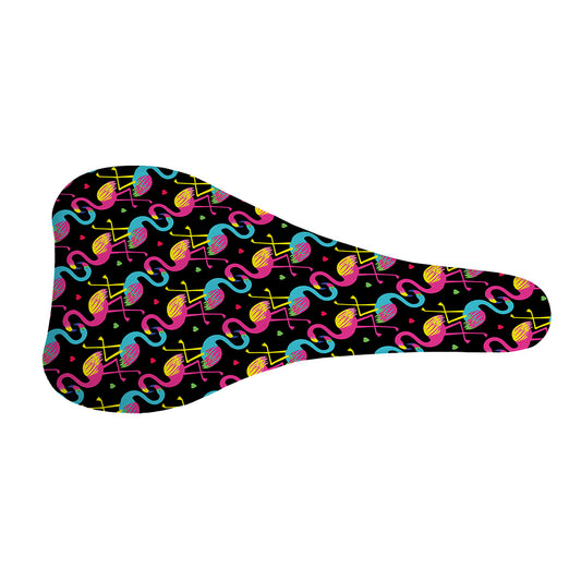 Colorful Flamingo Pattern Print Bicycle Seat Cover
