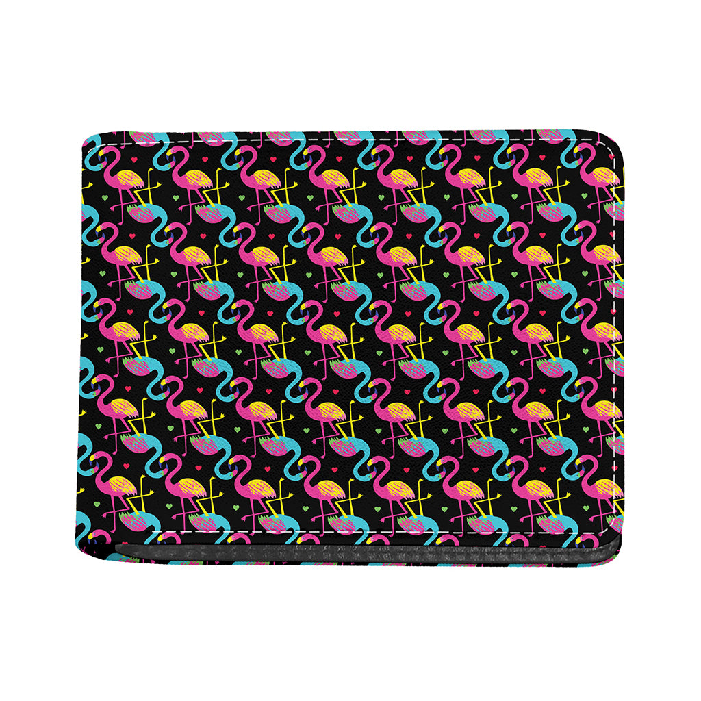 Colorful Flamingo Pattern Print Bifold Wallet